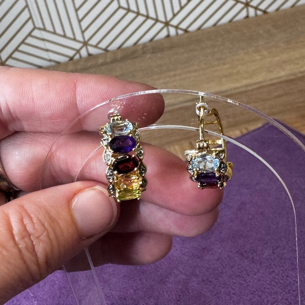 Elegant Multicolor Gemstone Earrings